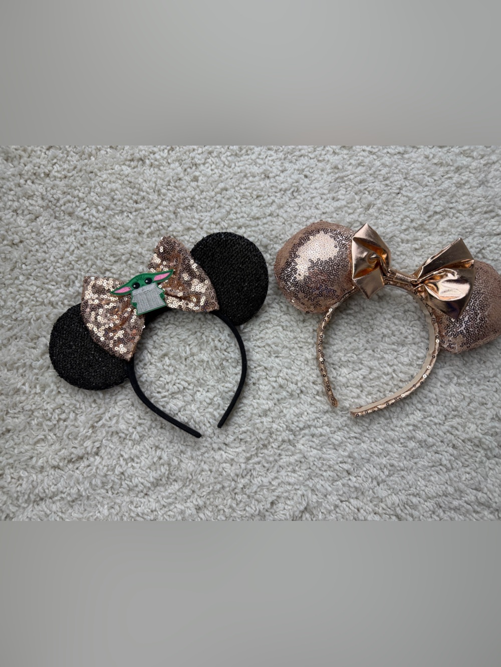Sequin Minnie Ear Headbands- Yoda + Regular